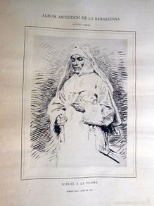 Arte: Antigua Lamina : DIBUIX A LA PLOMA. FABRES Antoni. 1884. Album Artístich de la Renaixensa.
